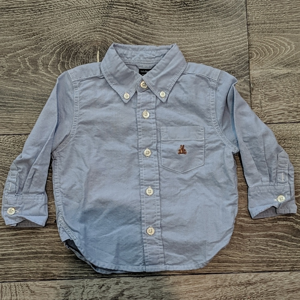 BabyGap Long-sleeve Button Down Blue Shirt
